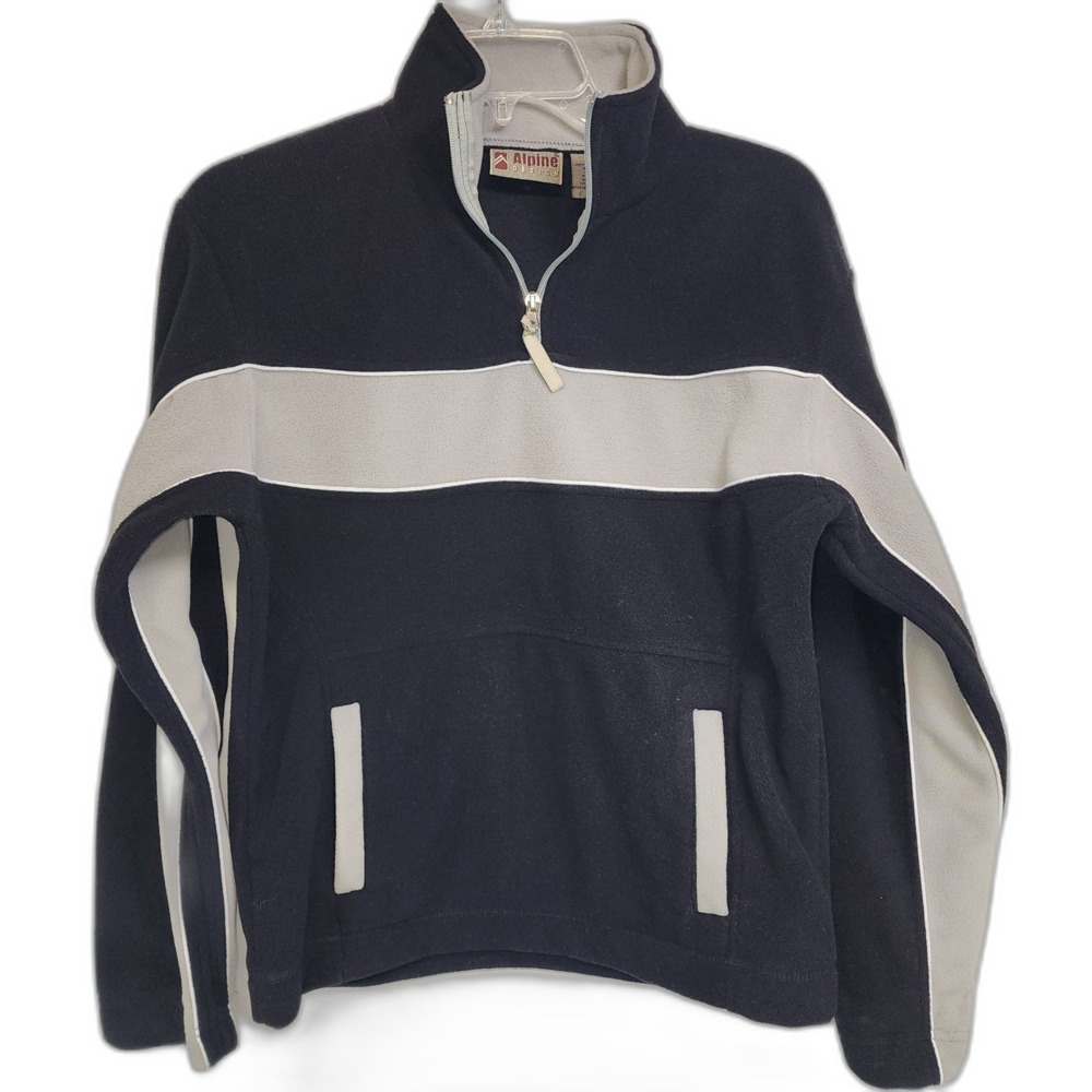 Vintage Alpine Design Quarter Zip Pullover Sweatshirt